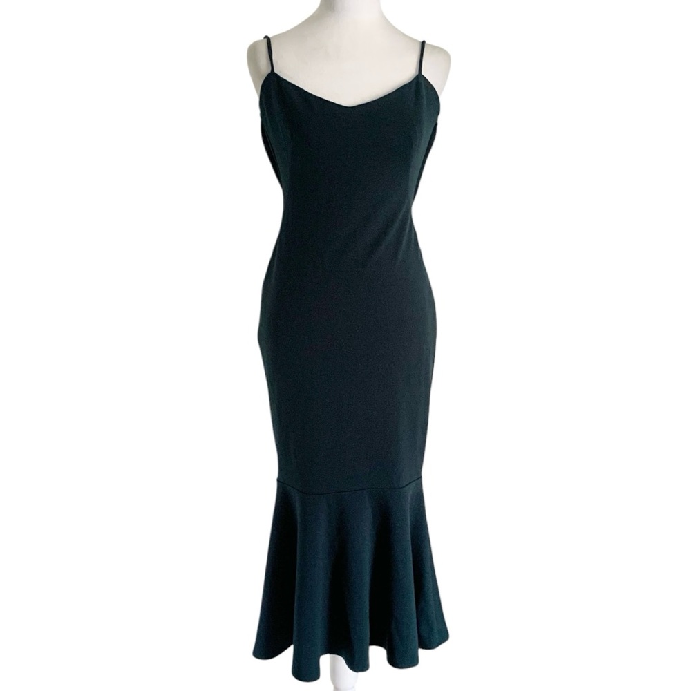 Katie May XS Deep Teal Green Formal Open Drape Back Formal Feminine Dress